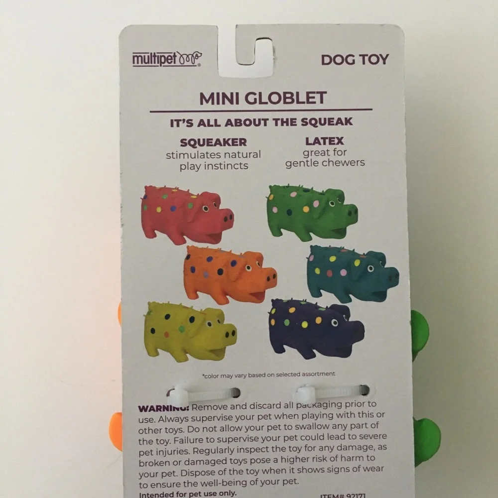 NEW (S) Dog Toy Mini Globlets 2 Latex Squeakers Orange and Black | Multipet